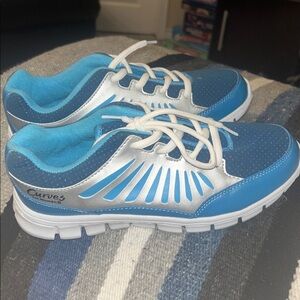 Curves comfy Blue and Silver Athletic Shoes